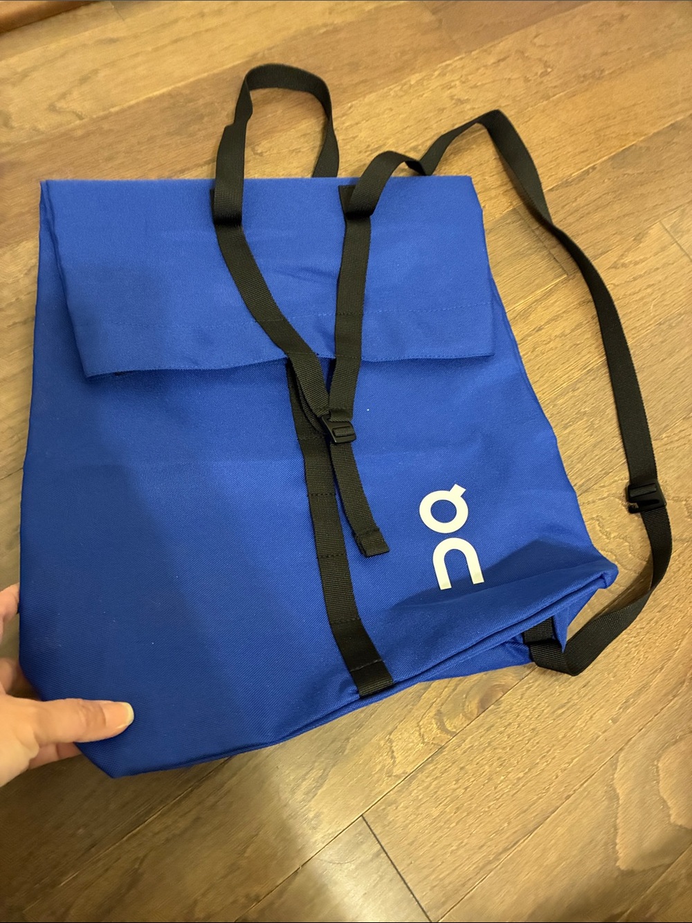 On Running Royal Blue Canvas Roll-Top Backpack Tote